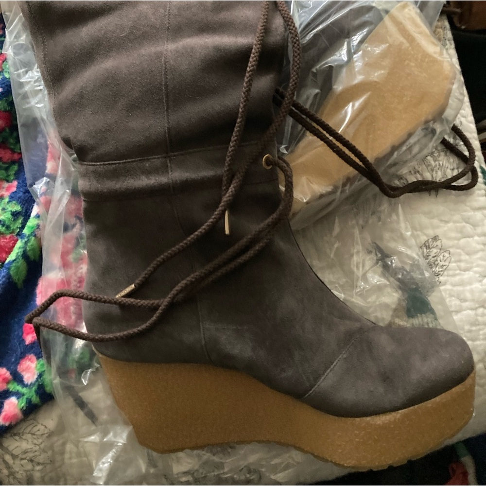 Brown Suede Knee High Rockport Cedra Scrunch boot